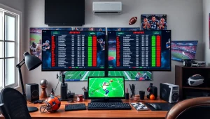 Engaging sports betting environment showcasing sports betting sites Oklahoma with vibrant decor and technology.