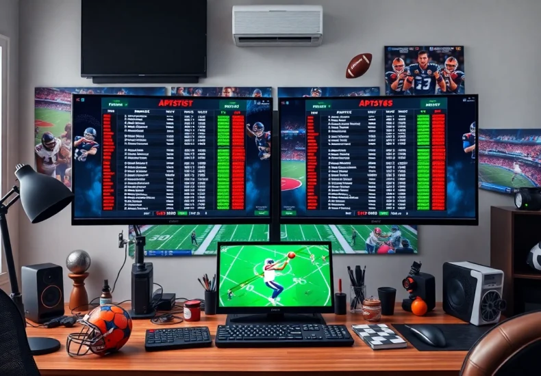 Engaging sports betting environment showcasing sports betting sites Oklahoma with vibrant decor and technology.