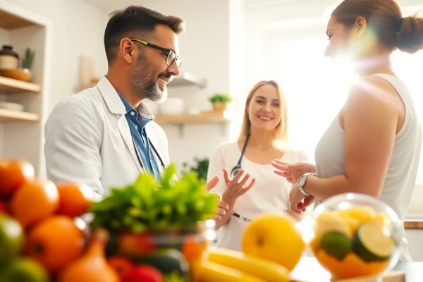 Health coach aids in understanding weight loss plateau through nutrition and exercise advice.