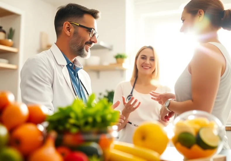 Health coach aids in understanding weight loss plateau through nutrition and exercise advice.