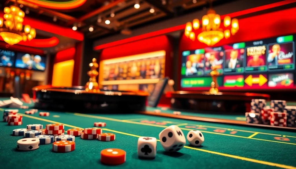 Experience thrilling gameplay at https://f168.today/ with exciting casino tables and vibrant poker chips.