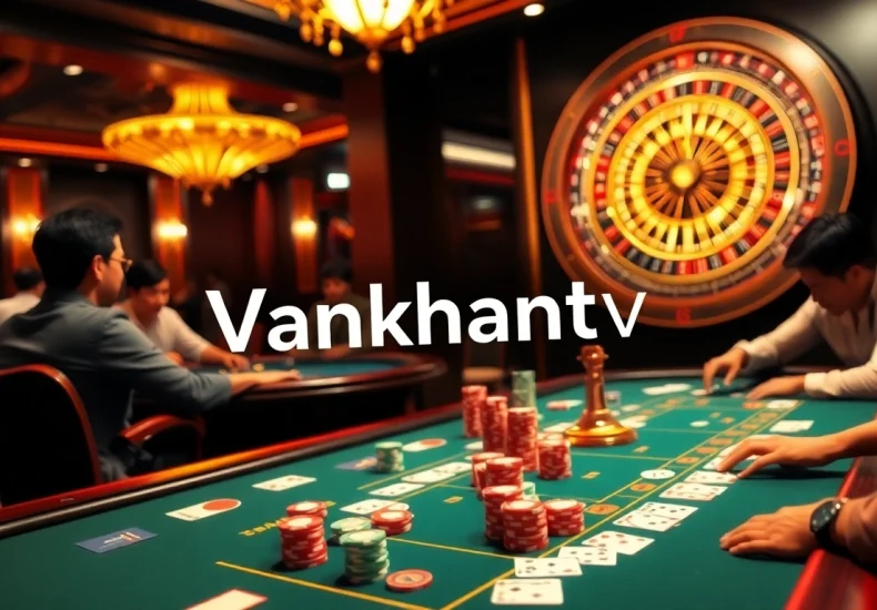 Engaging players enjoying casino games featured on Vankhanhtv in a vibrant, luxurious setting.