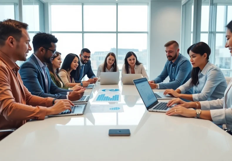 Conducting Bid-No-Bid Analysis in a professional meeting setting with engaged team members.