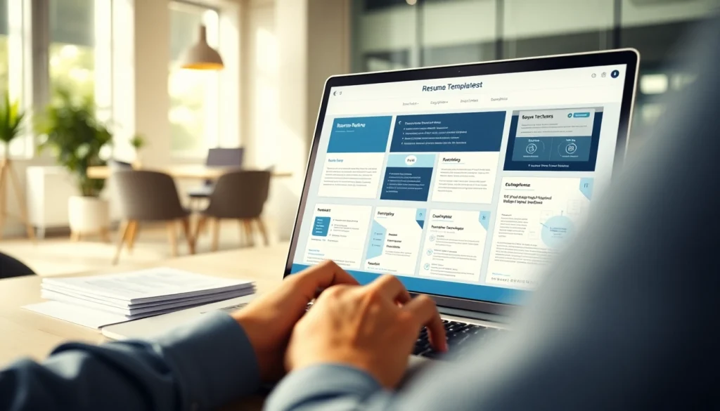 Enhance your professional presence with a professional Resume Builder interface displayed on a laptop.