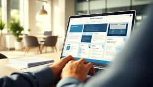 Enhance your professional presence with a professional Resume Builder interface displayed on a laptop.