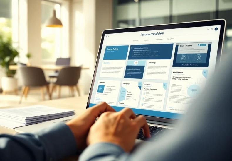 Enhance your professional presence with a professional Resume Builder interface displayed on a laptop.