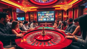 Engaging in thrilling gameplay at a roulette table with visuals from https://jun88.buzz/ highlighting online betting.