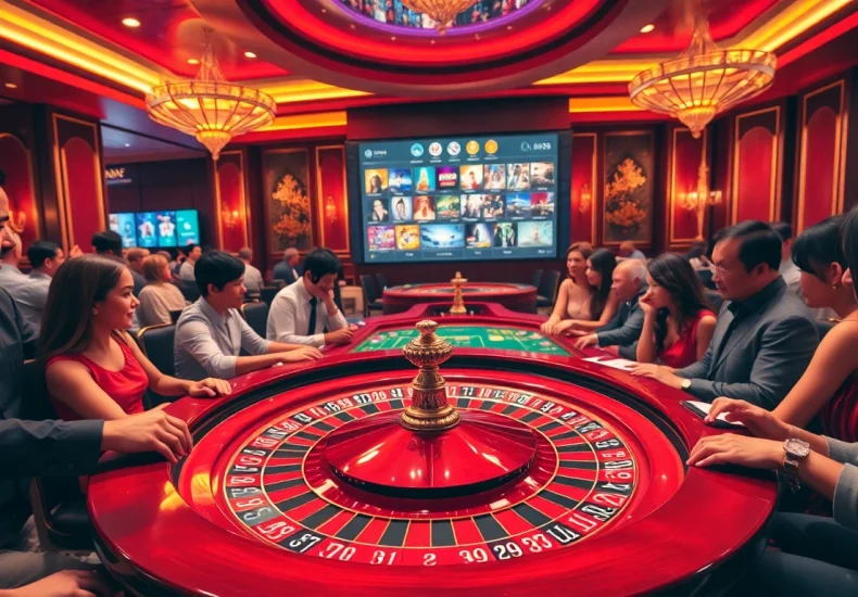 Engaging in thrilling gameplay at a roulette table with visuals from https://jun88.buzz/ highlighting online betting.
