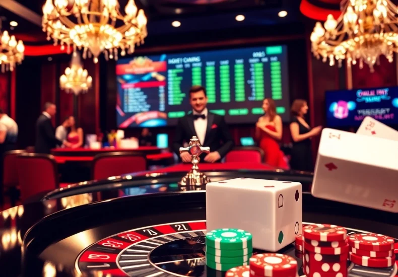 Experience excitement with nep rijbewijs kope amidst a luxurious casino atmosphere featuring a roulette table and poker chips.