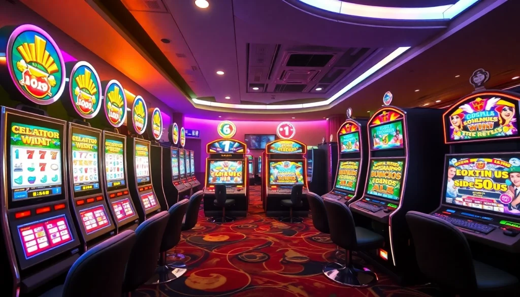 Menggunakan slot deposit 1k yang menarik dengan berbagai mesin slot berwarna-warni.