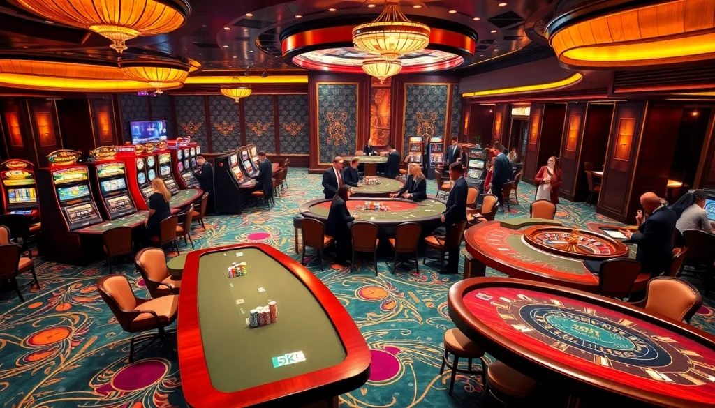 Experience the thrill of winning with depo 5k at a luxurious casino atmosphere filled with players and excitement.