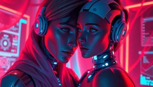 Engaging interaction with realistic NSFW AI characters in a vibrant digital scene.