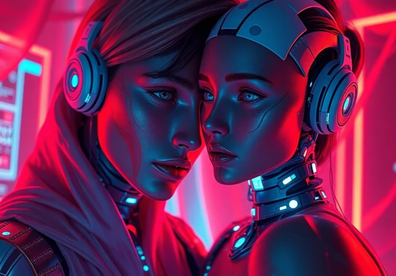 Engaging interaction with realistic NSFW AI characters in a vibrant digital scene.