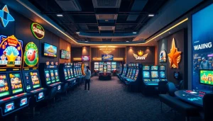 Giao diện nền tảng chơi game trực tuyến SAOWIN hấp dẫn với các trò chơi sôi động và người chia bài trực tiếp trong một casino ảo.