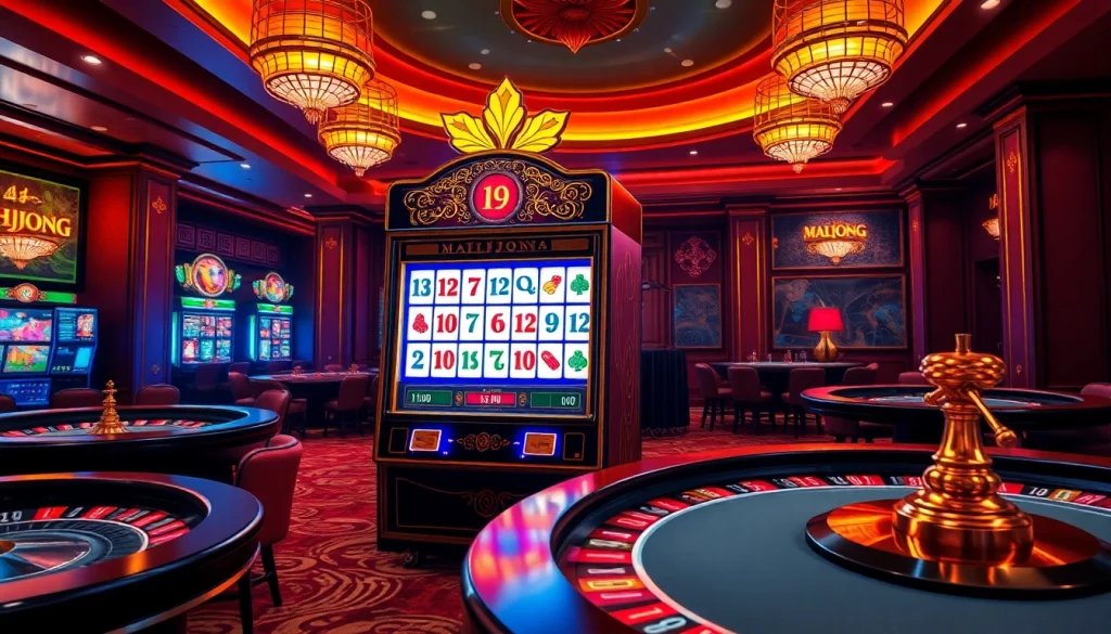 Rasakan demo Mahjong slot yang mendebarkan dengan visual yang hidup dan suasana kasino mewah.