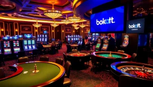 Experience the thrill of gambling at bk8th with vibrant casino elements and live action.