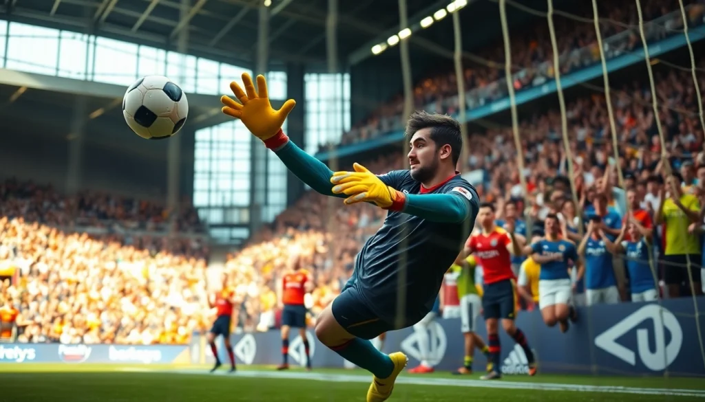 ติดตามบานผลบอล ในระหว่างที่ผู้รักษาประตูทำการเซฟอย่างเหนือชั้นบนสนามฟุตบอล