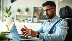 Evaluate extended auto warranty plans in a modern office for informed decision-making.