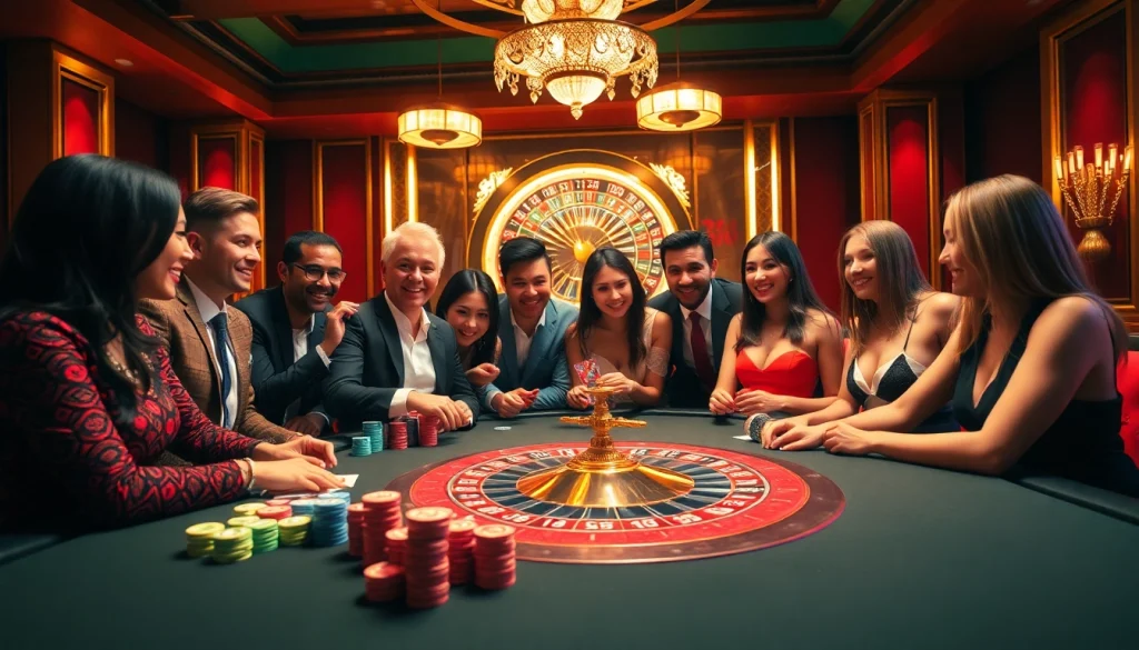 Experience the excitement of MM 88 with vibrant casino gaming, celebrating wins at a luxury table.