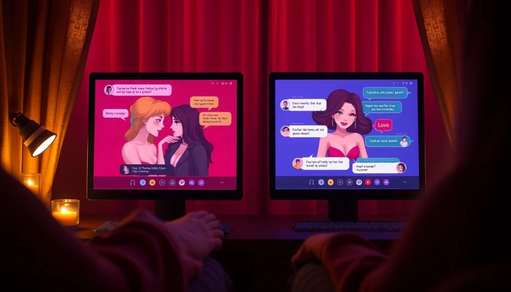Engaging NSFW AI chat scene featuring intimate character interactions and modern interfaces.