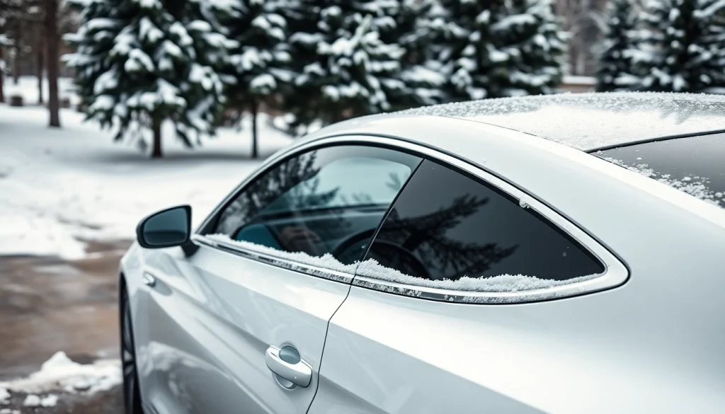 Enhance winter car protection Chattanooga with a polished vehicle in a snowy setting.