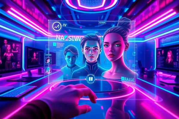 Engaging NSFW character AI interface showcasing customizable avatars and futuristic design.