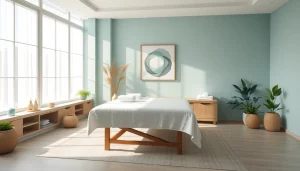 편안한 장식과 자연광이 있는 하남마사지 치료실