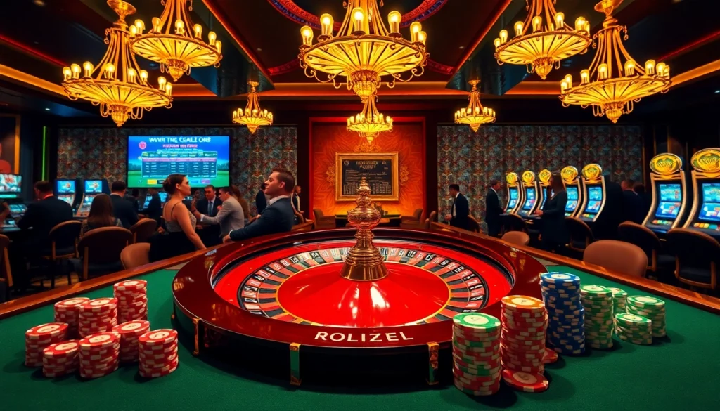 Découvrez une scène de casino dynamique avec des joueurs profitant d'une partie de roulette captivante, mettant en avant le casino en ligne fiable et l'excitation des mises élevées.