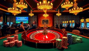 Découvrez une scène de casino dynamique avec des joueurs profitant d'une partie de roulette captivante, mettant en avant le casino en ligne fiable et l'excitation des mises élevées.