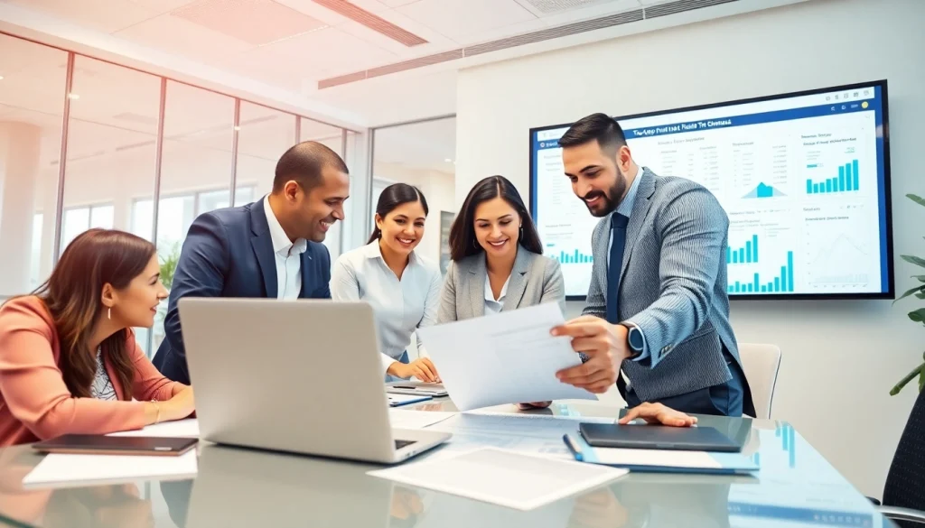 Corporate Tax Return Filing in UAE with professionals collaborating in a modern office.