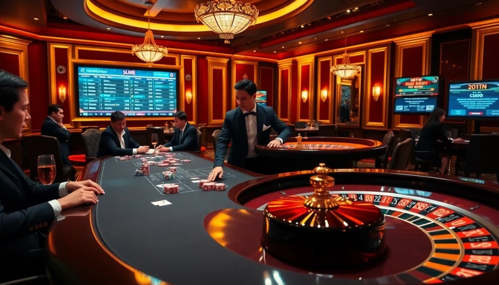 Expérience de jeu captivante mettant en avant le casino en ligne argent réel avec une action dynamique de poker et de roulette.